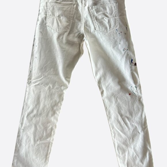 Dior White Paint Splatter Slim Jeans - Picture 2 of 6